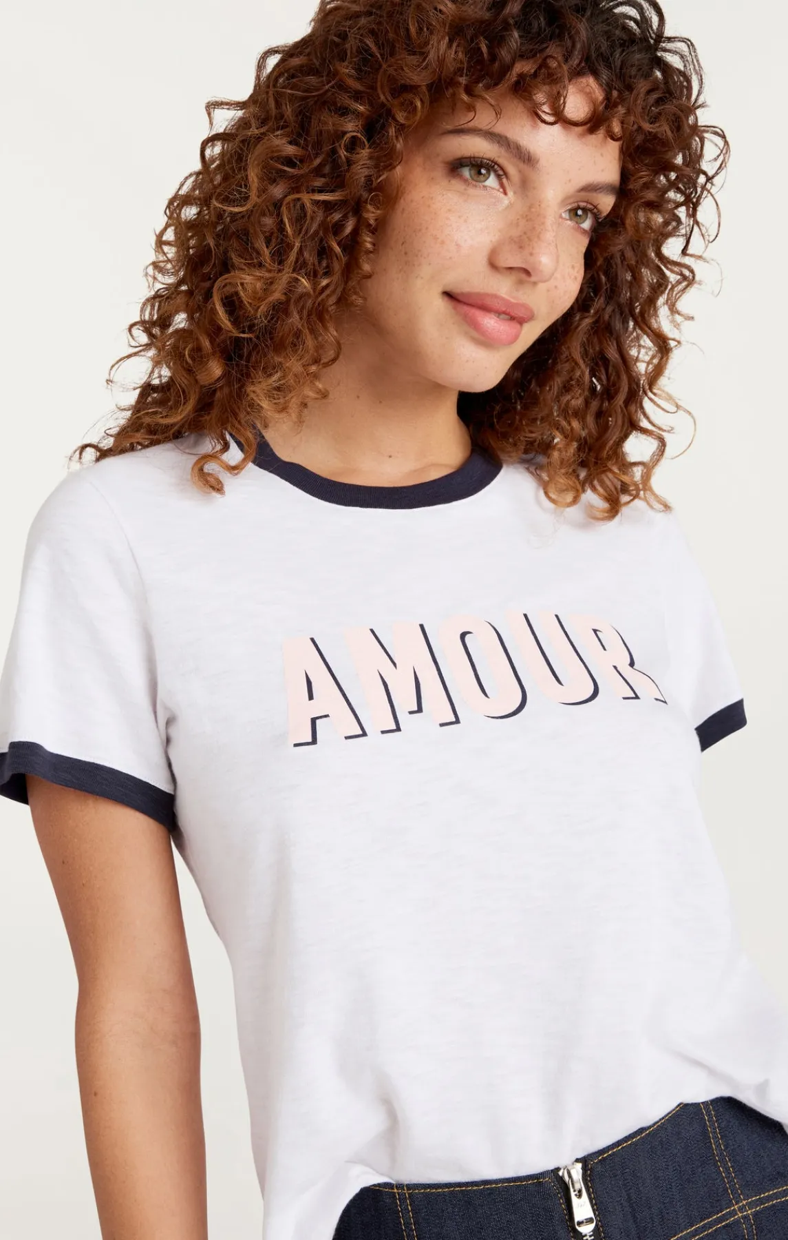 Cinq à Sept Amour Ringer Tee<Women Tees & Pullovers