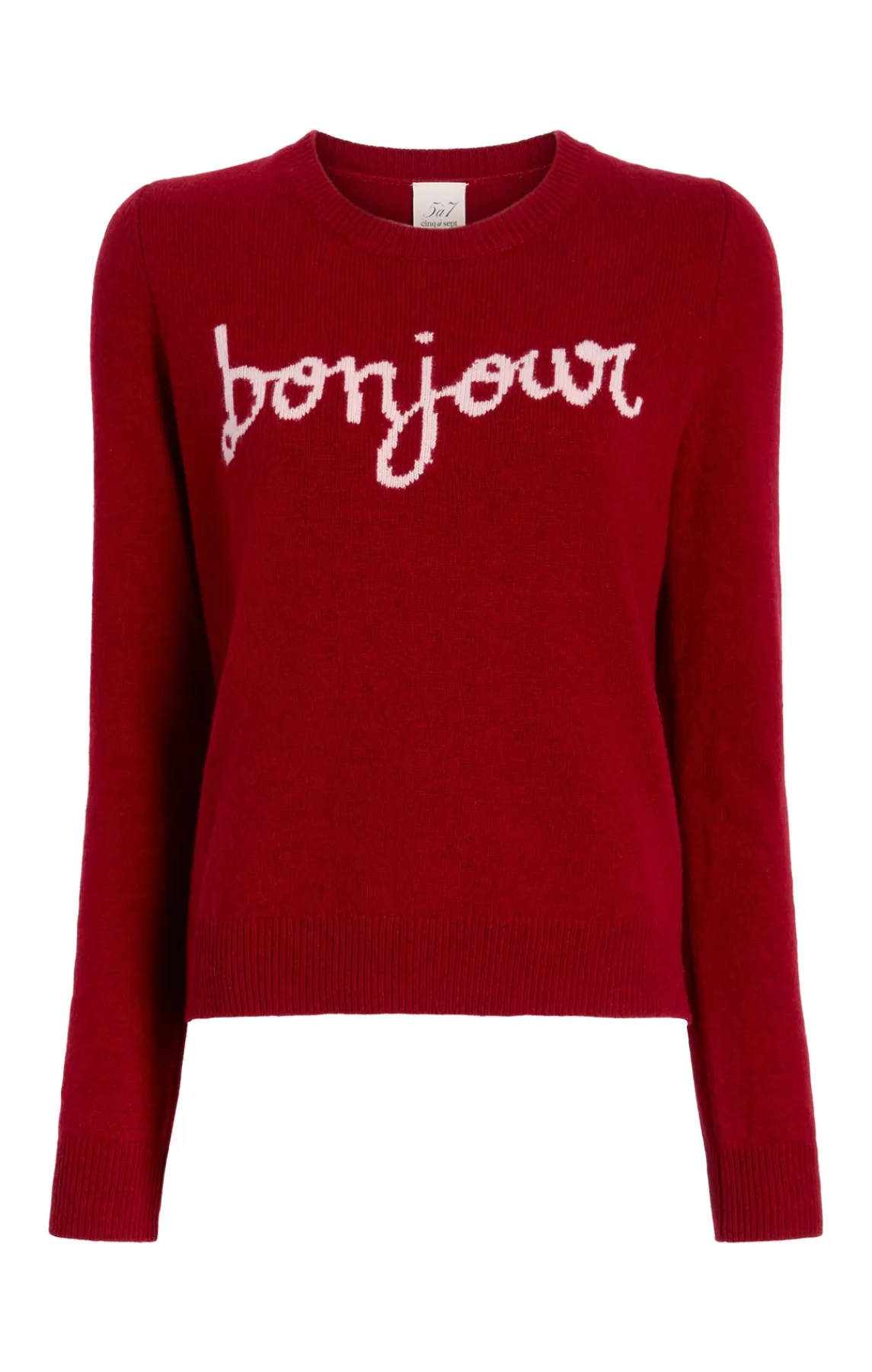 Cinq à Sept Bonjour Graphic Crewneck Sweater<Women Sweaters & Knits | Sweaters & Knits