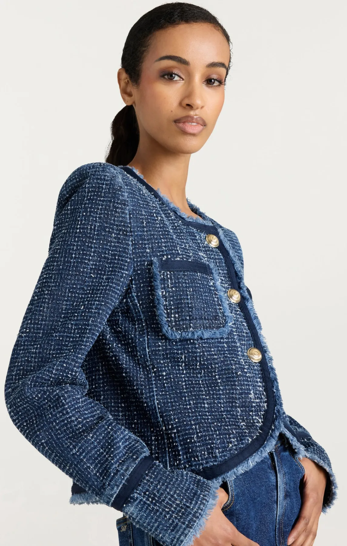 Cinq à Sept Boucle Denim Zanda Jacket<Women Jackets | Denim