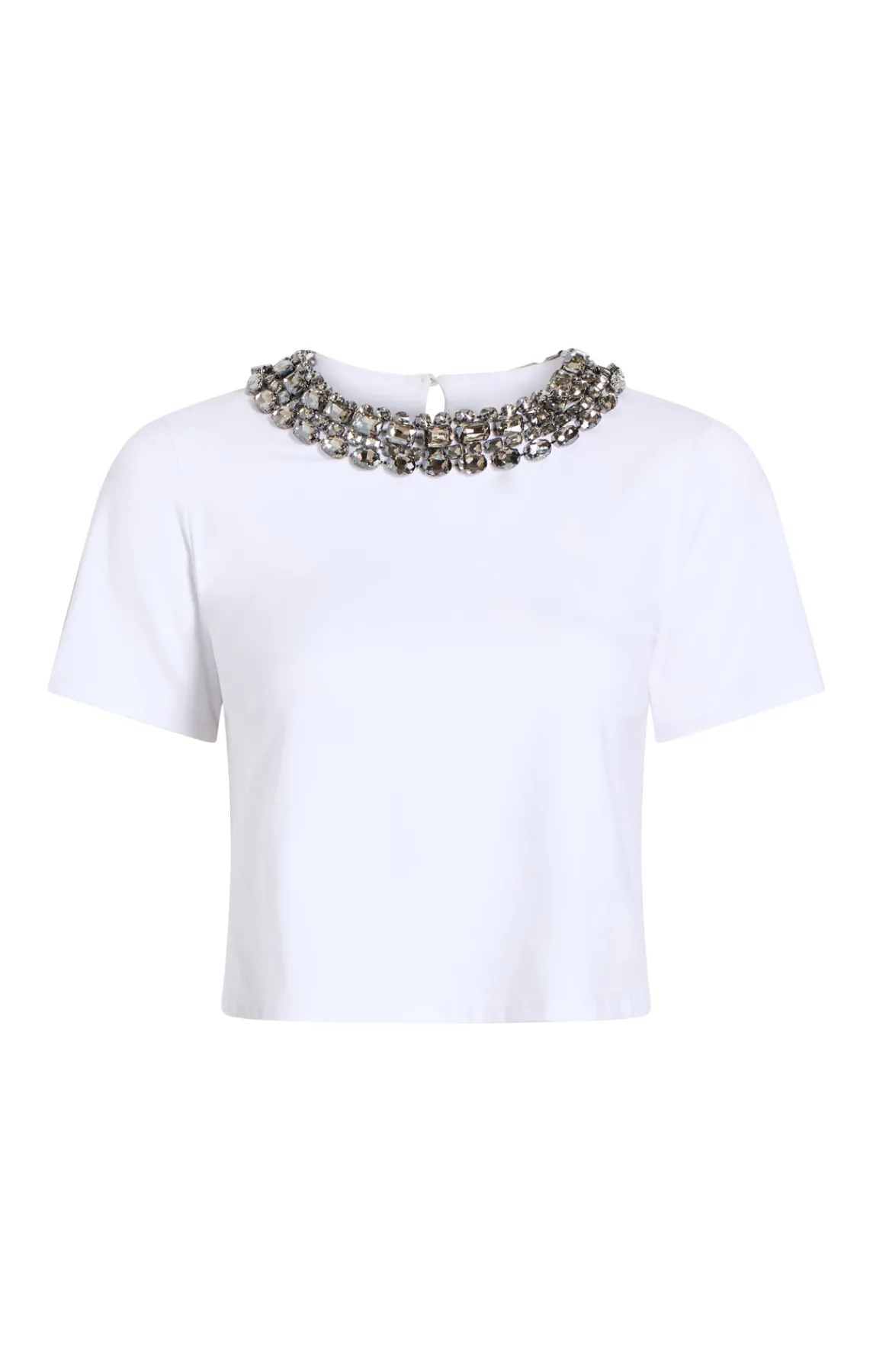 Cinq à Sept Chunky Necklace Shrunken Tee<Women Tees & Pullovers