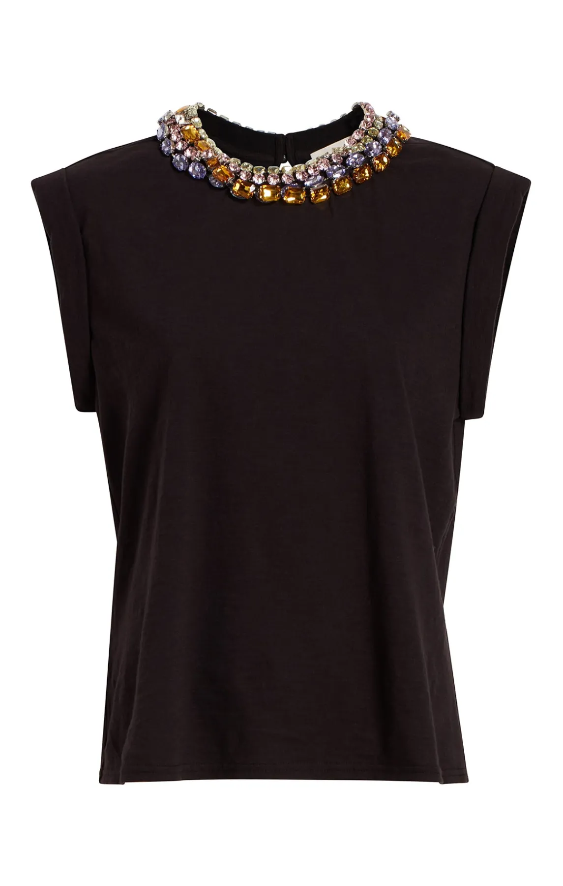 Cinq à Sept Chunky Rhinestone Embellished Tee<Women Tees & Pullovers