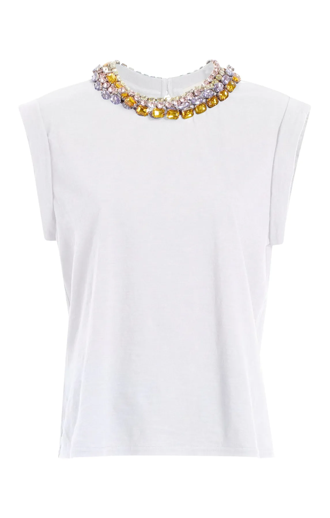 Cinq à Sept Chunky Rhinestone Embellished Tee<Women Tees & Pullovers