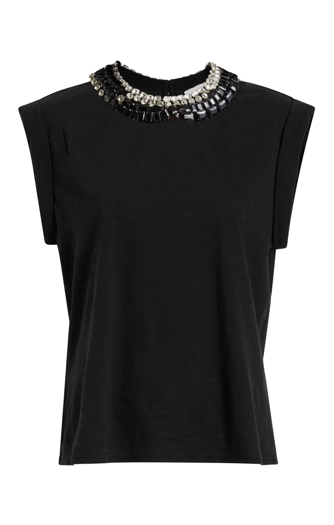 Cinq à Sept Chunky Rhinestone Embellished Tee<Women Tees & Pullovers