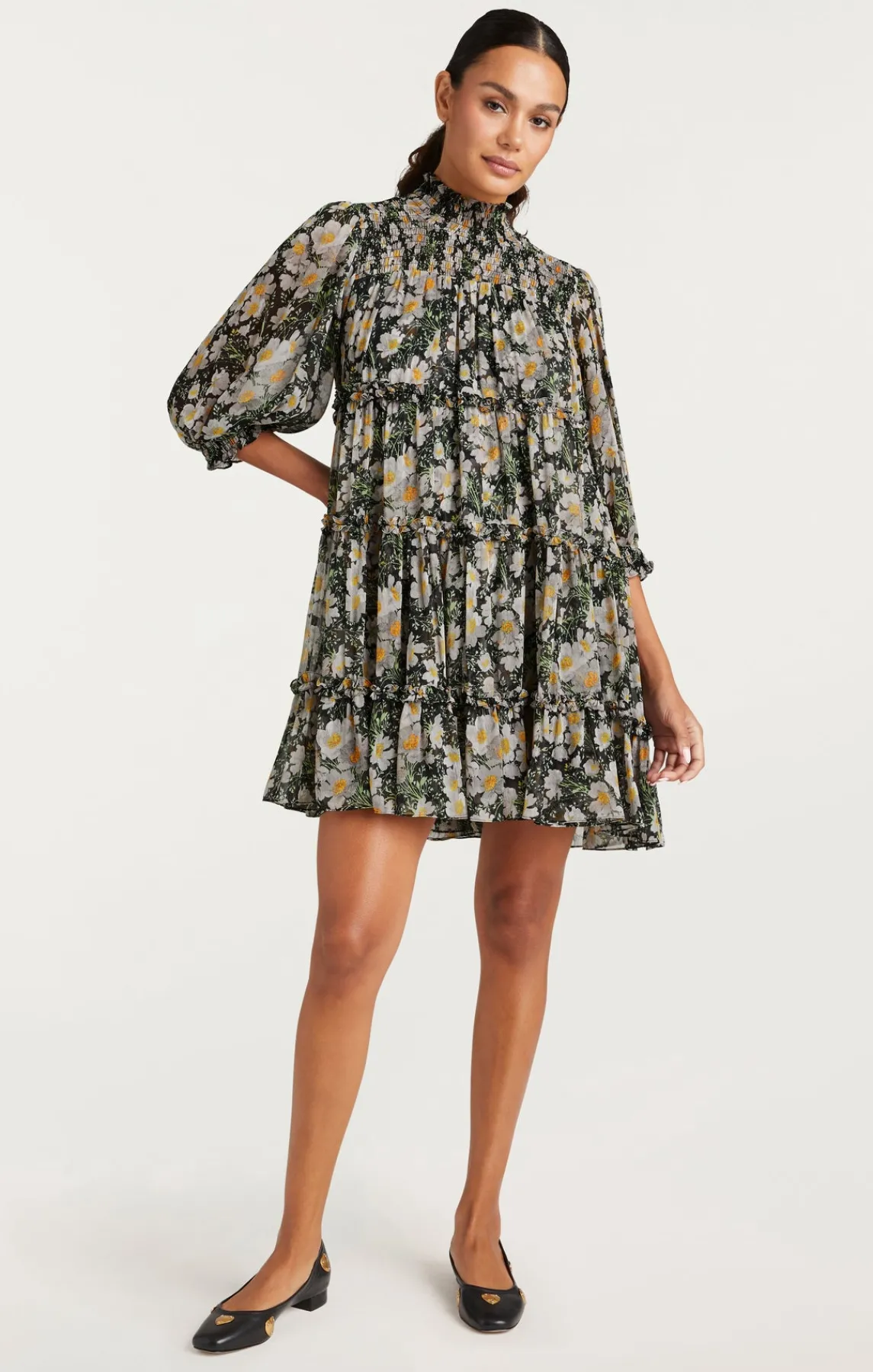 Cinq à Sept Cosmo Flowers Olive Dress<Women Mini