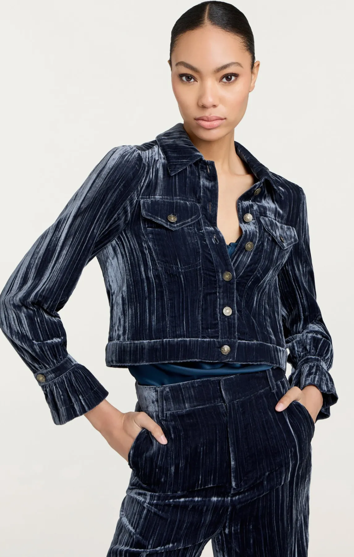 Cinq à Sept Crushed Velvet Dillon Jacket<Women Jackets