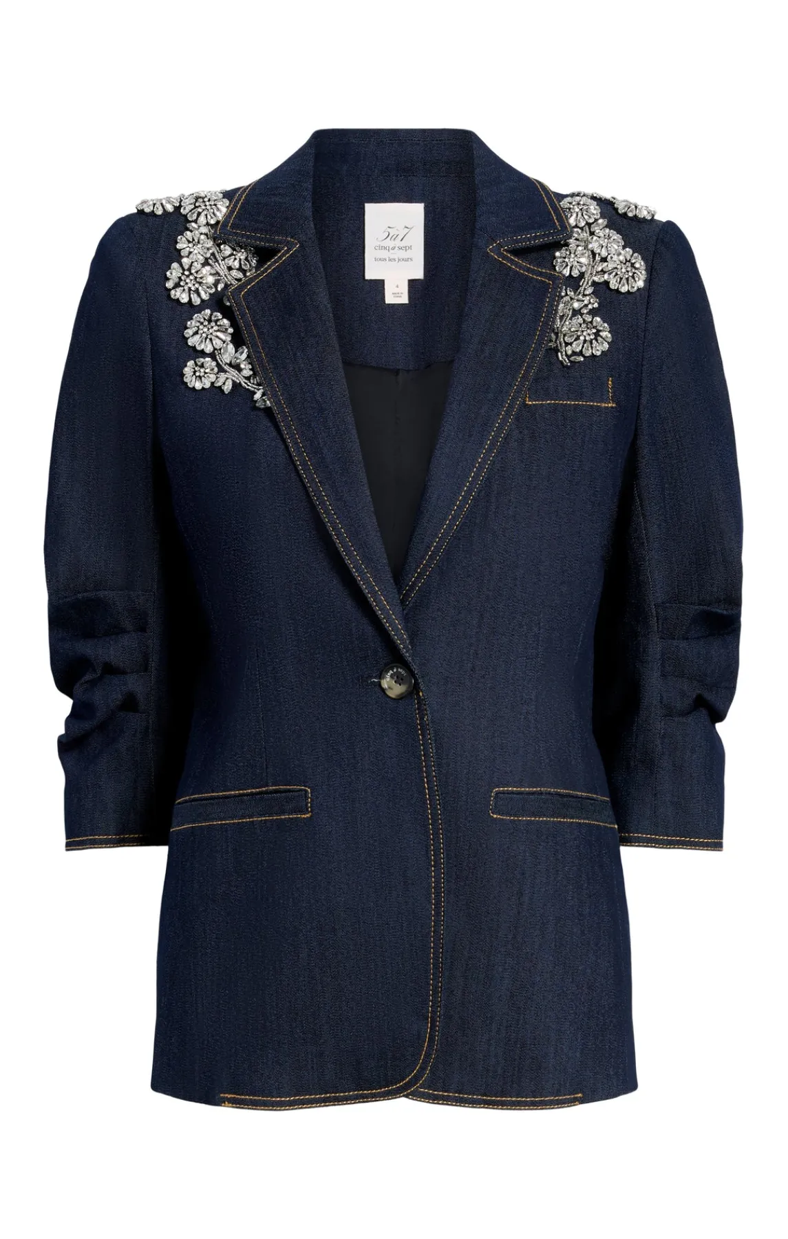 Cinq à Sept Crystal Chrysanthemum Khloe Blazer<Women Blazers | Denim