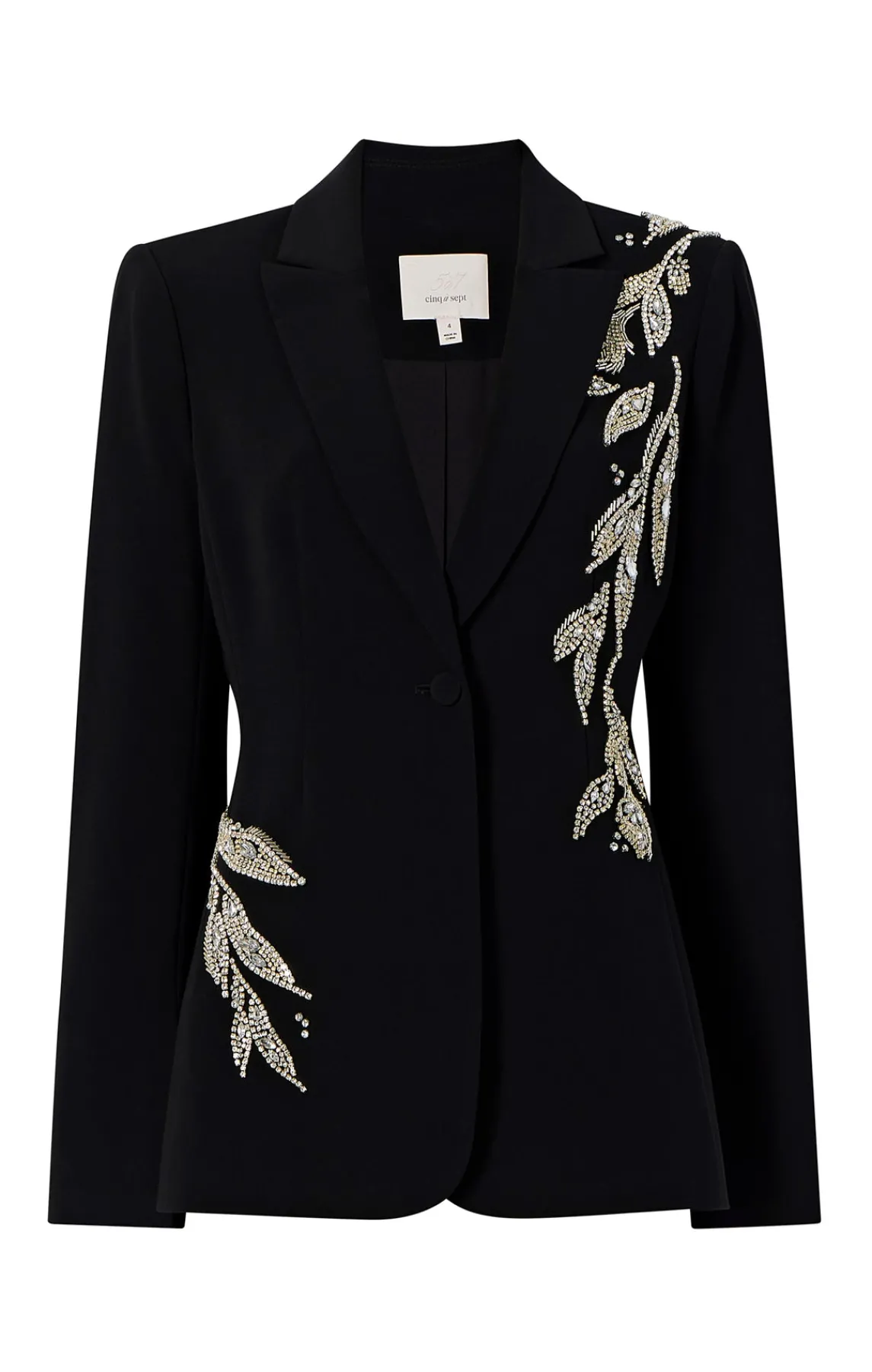 Cinq à Sept Crystal Floral Embellished Cheyenne Blazer<Women Jackets