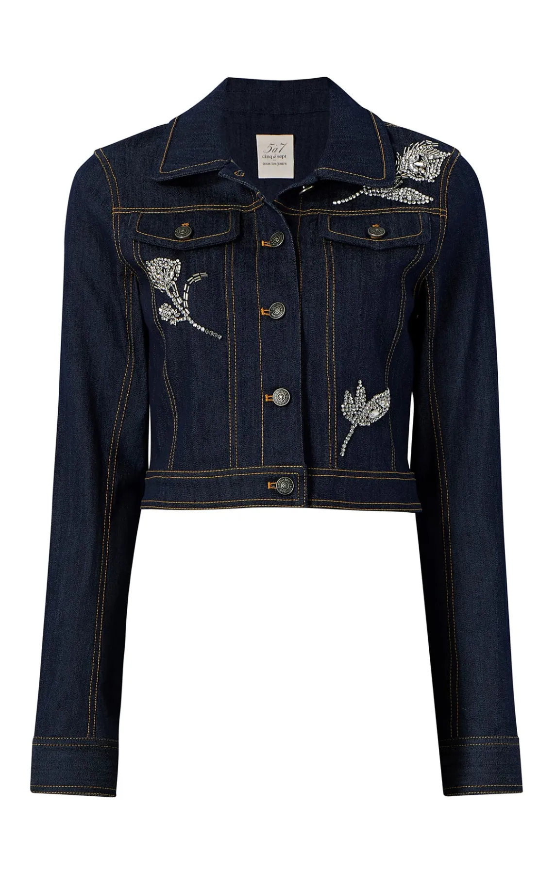 Cinq à Sept Crystal Floral Regina Jacket<Women Jackets | Denim