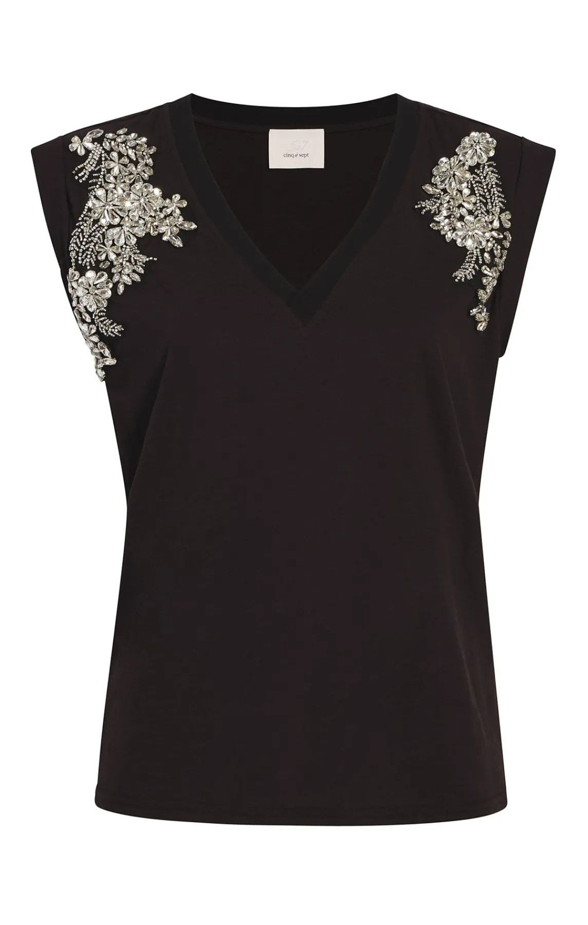 Cinq à Sept Crystal Ivy Embellished Bella Tee<Women Tees & Pullovers