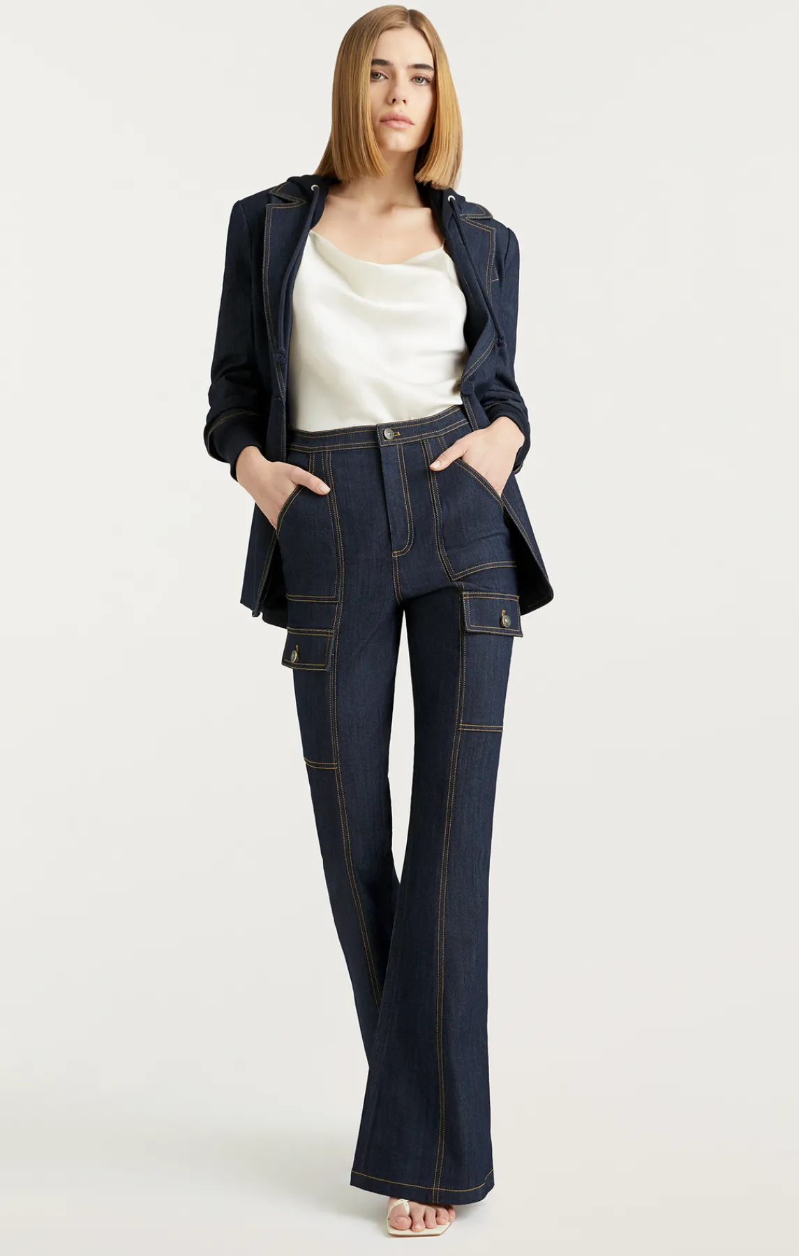 Cinq à Sept Denim Hooded Khloe Blazer<Women Jackets | Denim