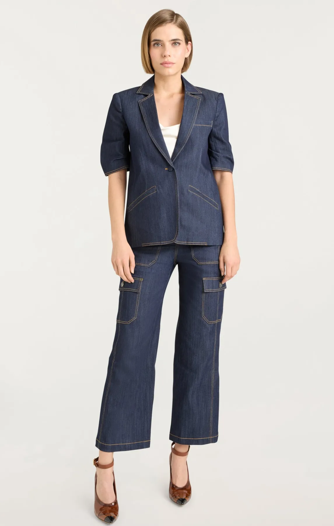 Cinq à Sept Denim Short Sleeve Khloe Blazer<Women Blazers | Denim