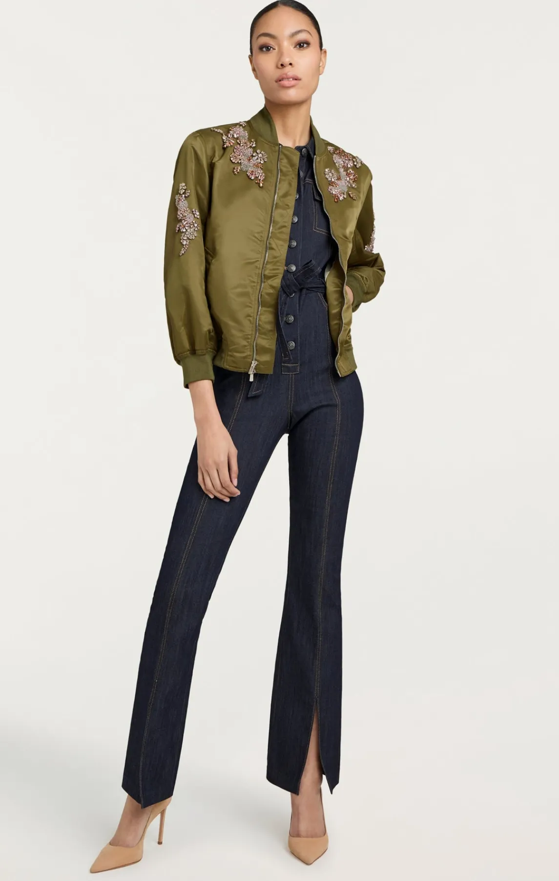 Cinq à Sept Diamond Daisies Embellished Talulla Bomber<Women Outerwear