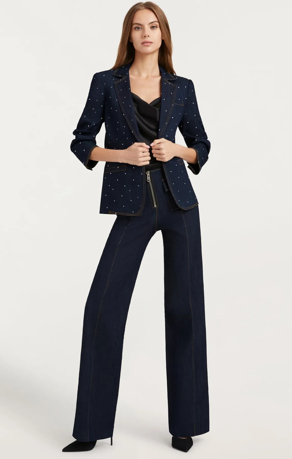 Cinq à Sept Ditsy Rhinestone Khloe Blazer<Women Jackets | Denim