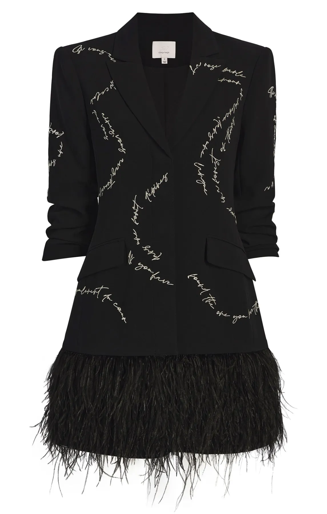 Cinq à Sept Feather And Script Embellished Joel Dress<Women Mini