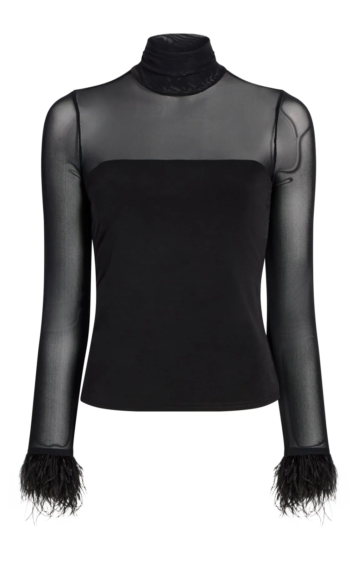 Cinq à Sept Feather Trim Shantel Top<Women Long Sleeve Tops