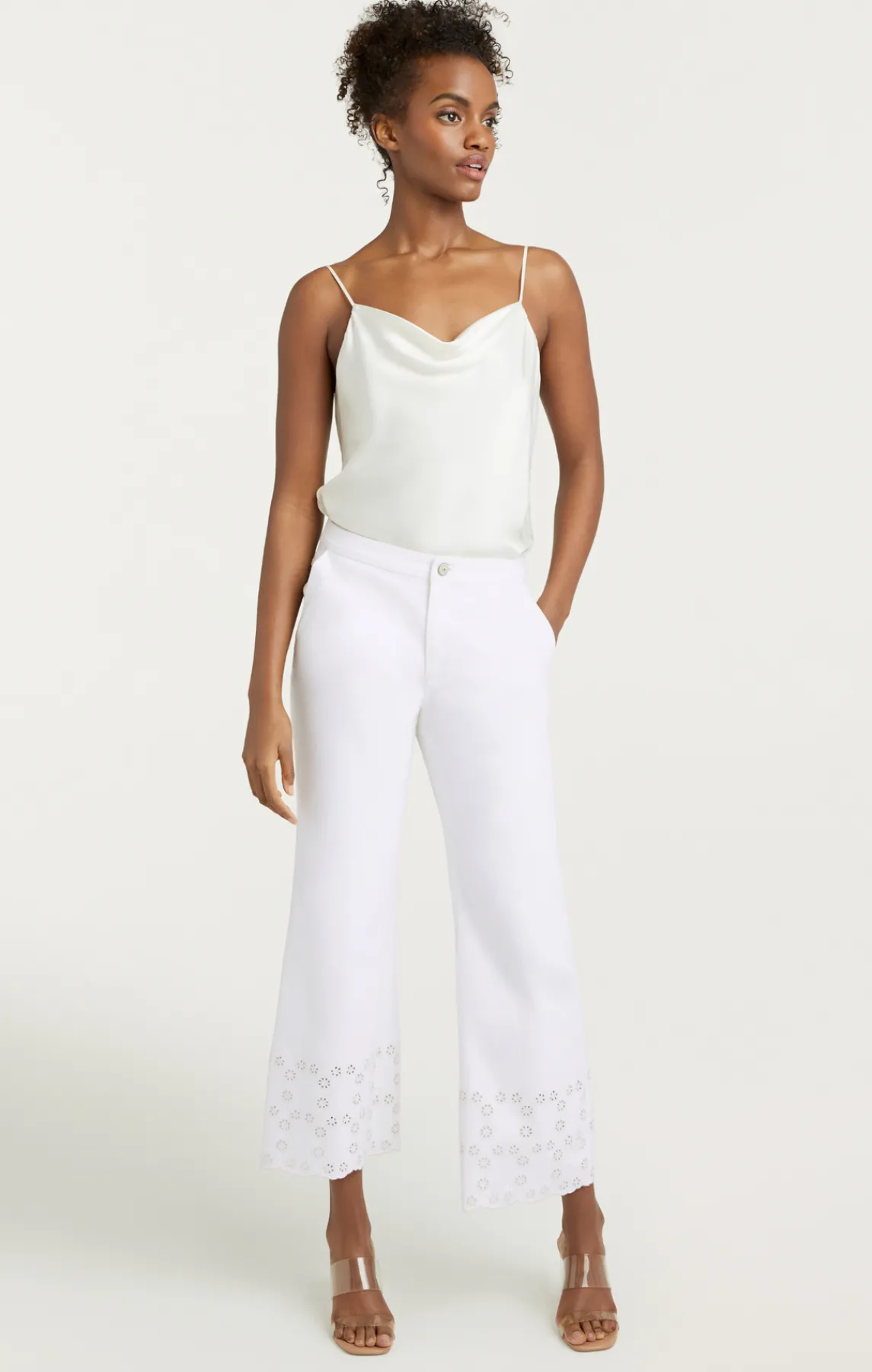 Cinq à Sept Floral Eyelet Amelia Pant<Women Pants | Denim