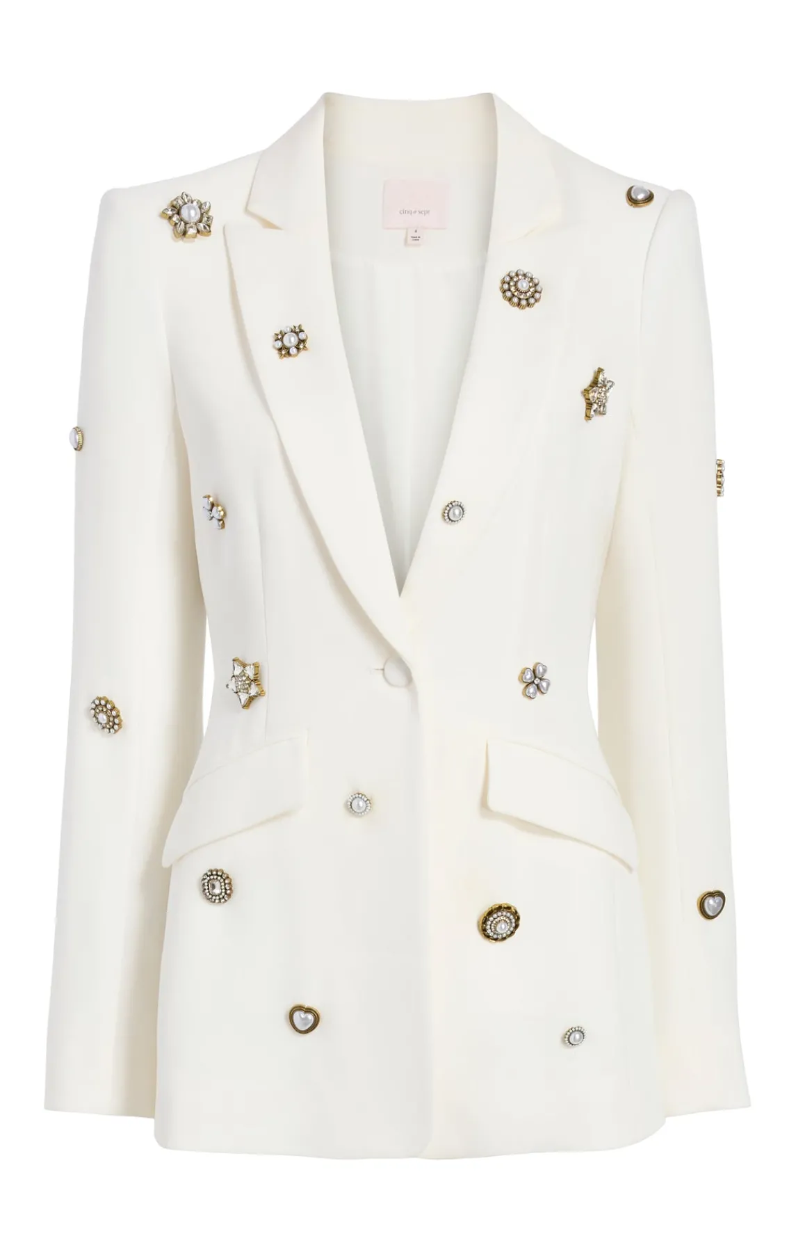 Cinq à Sept Gold Charm Embellished Cheyenne Blazer<Women Jackets