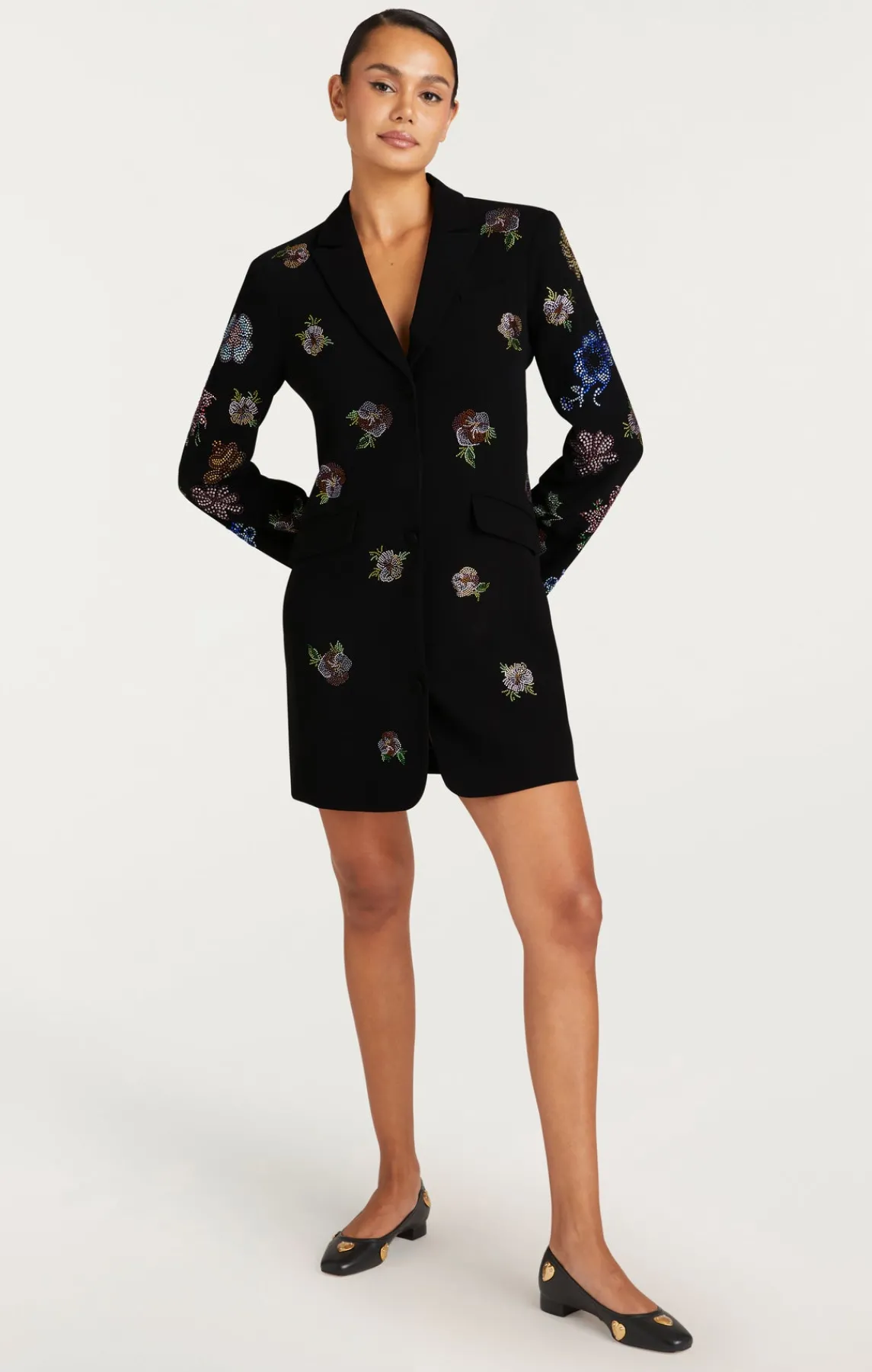 Cinq à Sept Heatset Pansy Garden Long Sleeve Joel Dress<Women Mini | Cocktail & Evening