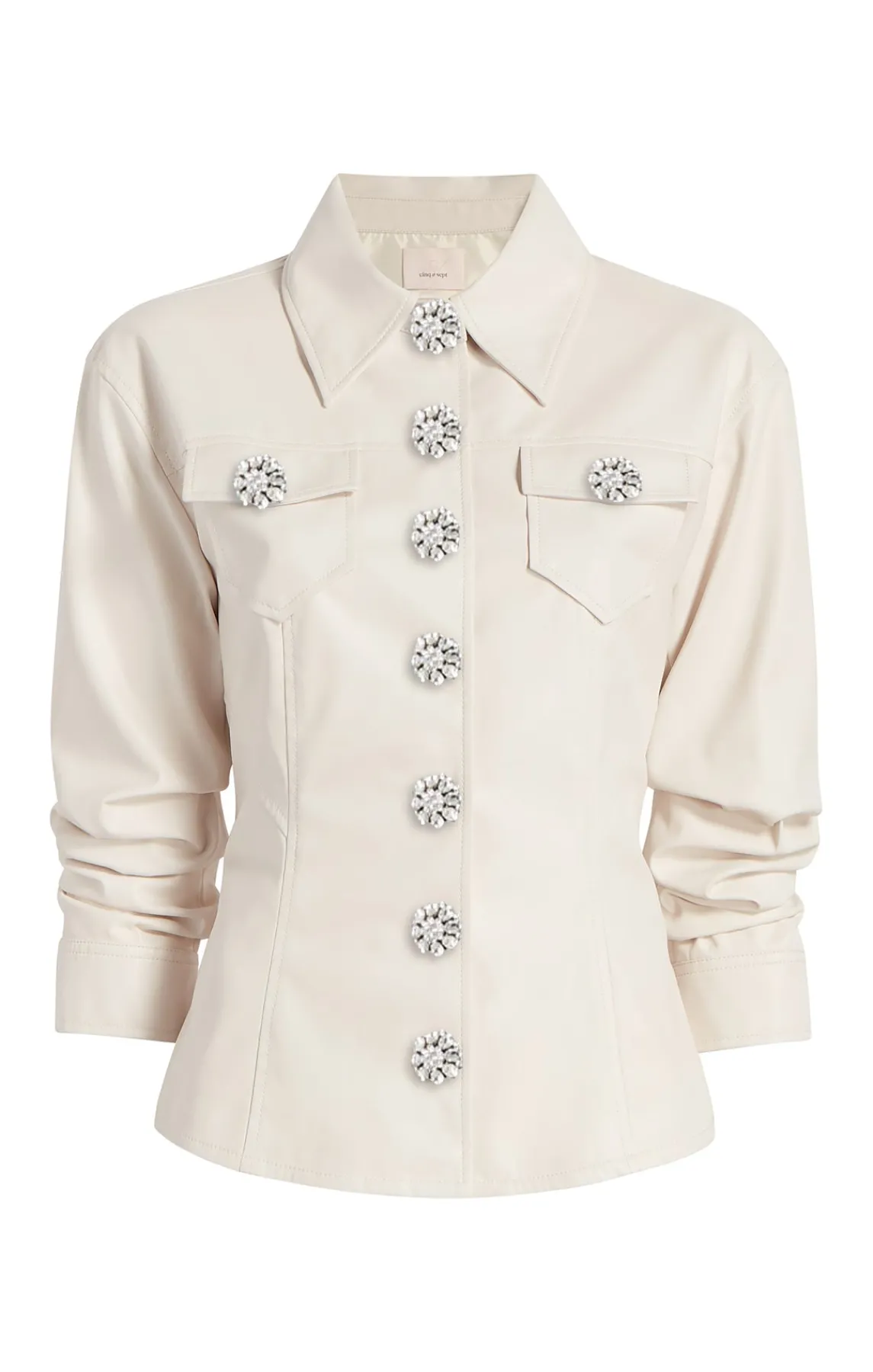 Cinq à Sept Jeweled Faux Leather Canyon Jacket<Women Jackets