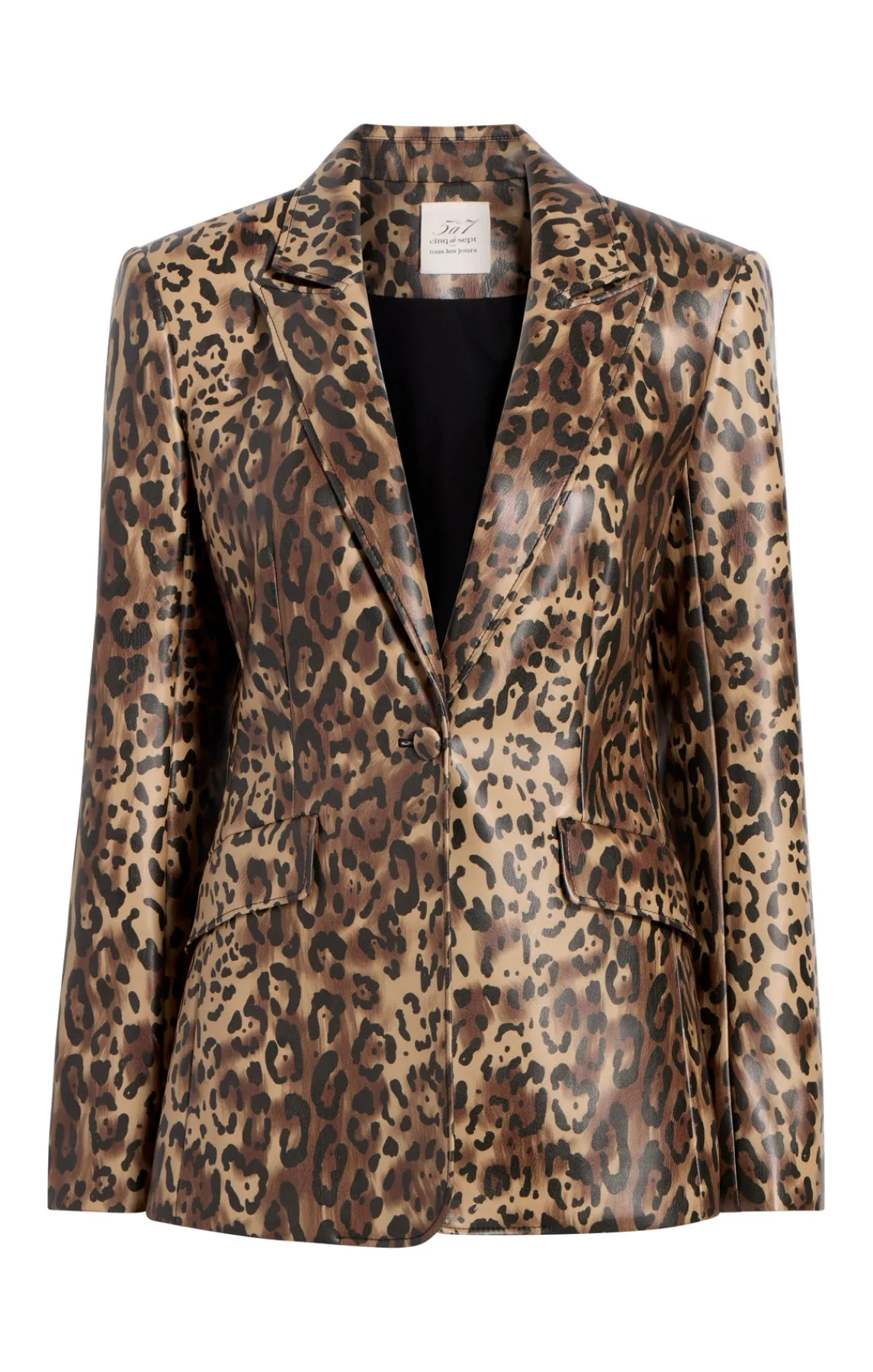 Cinq à Sept Leopard Vegan Leather Cheyenne Blazer<Women Blazers