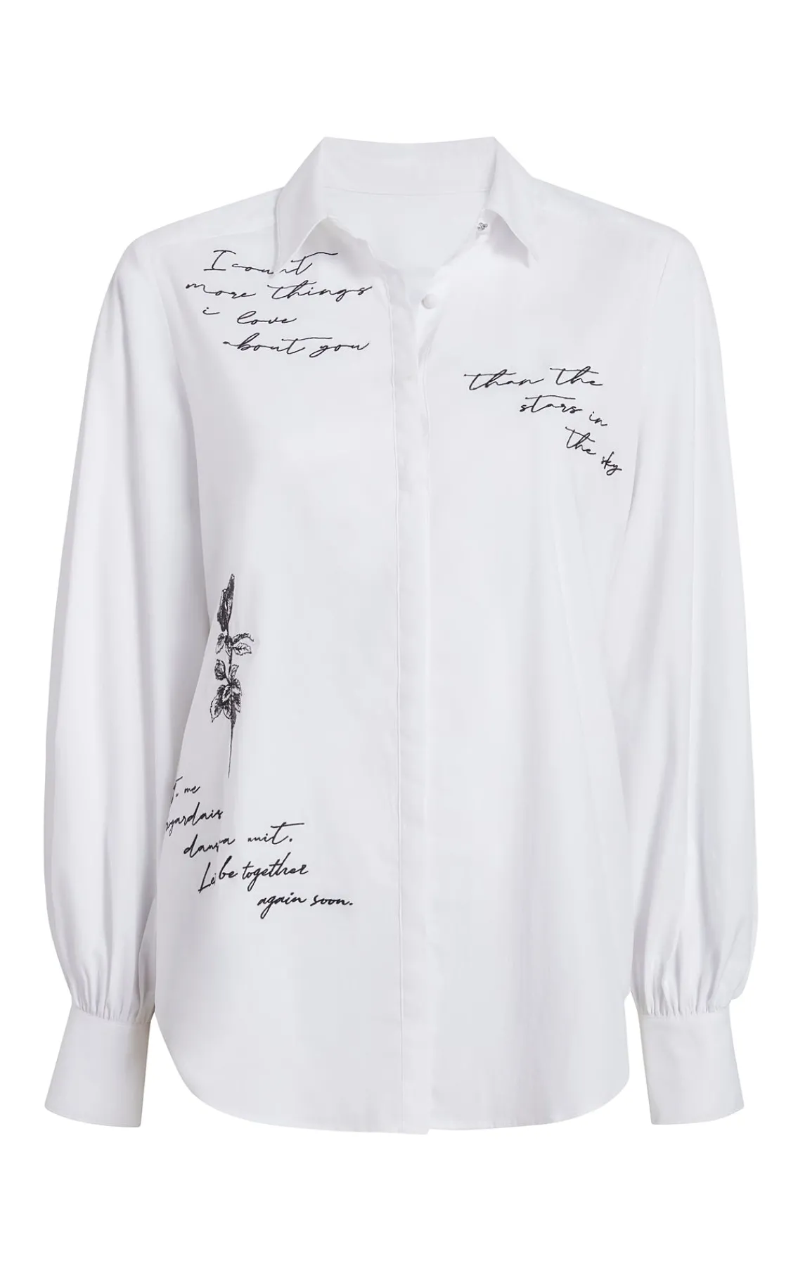 Cinq à Sept Mon Amour Embroidered Poplin Kandice Top<Women Long Sleeve Tops