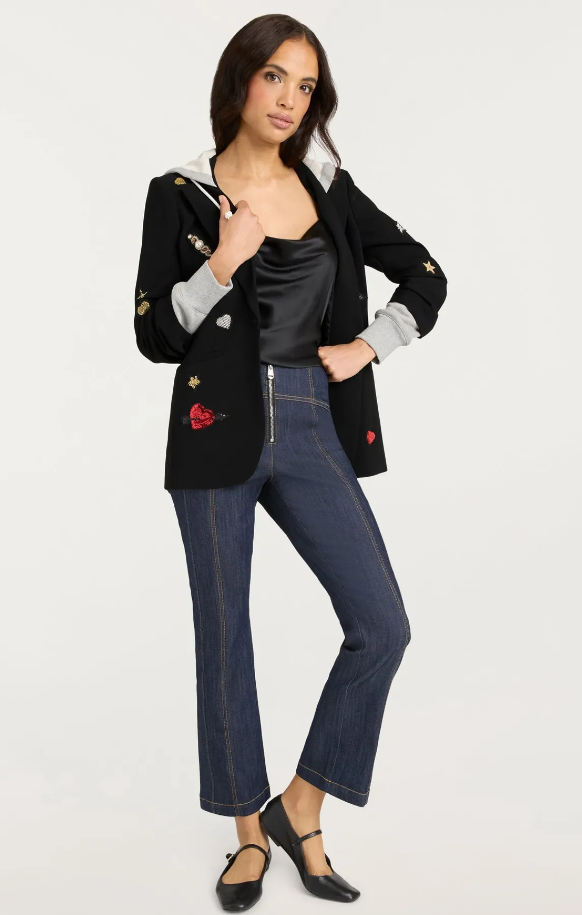 Cinq à Sept Nebula Embellished Hooded Khloe Blazer<Women Blazers