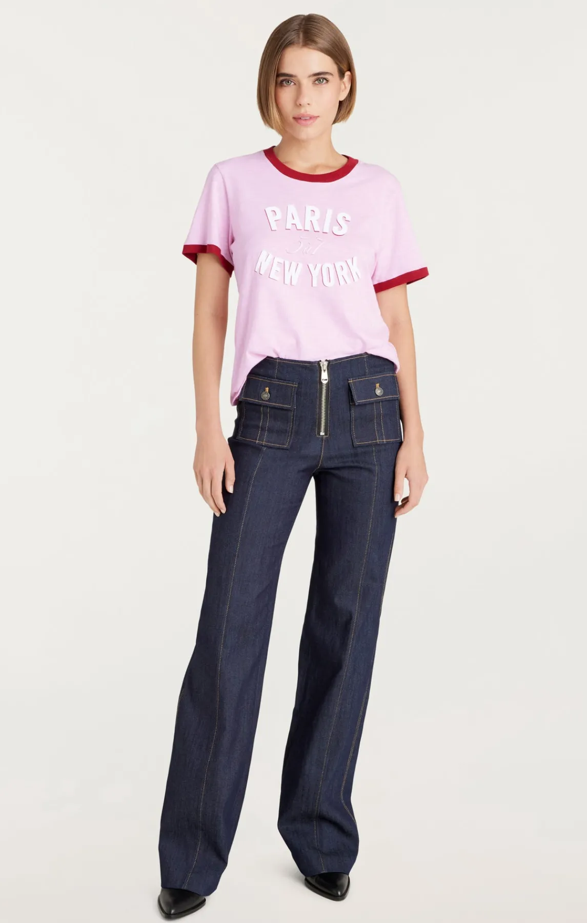 Cinq à Sept Paris New York Ringer Tee<Women Tees & Pullovers