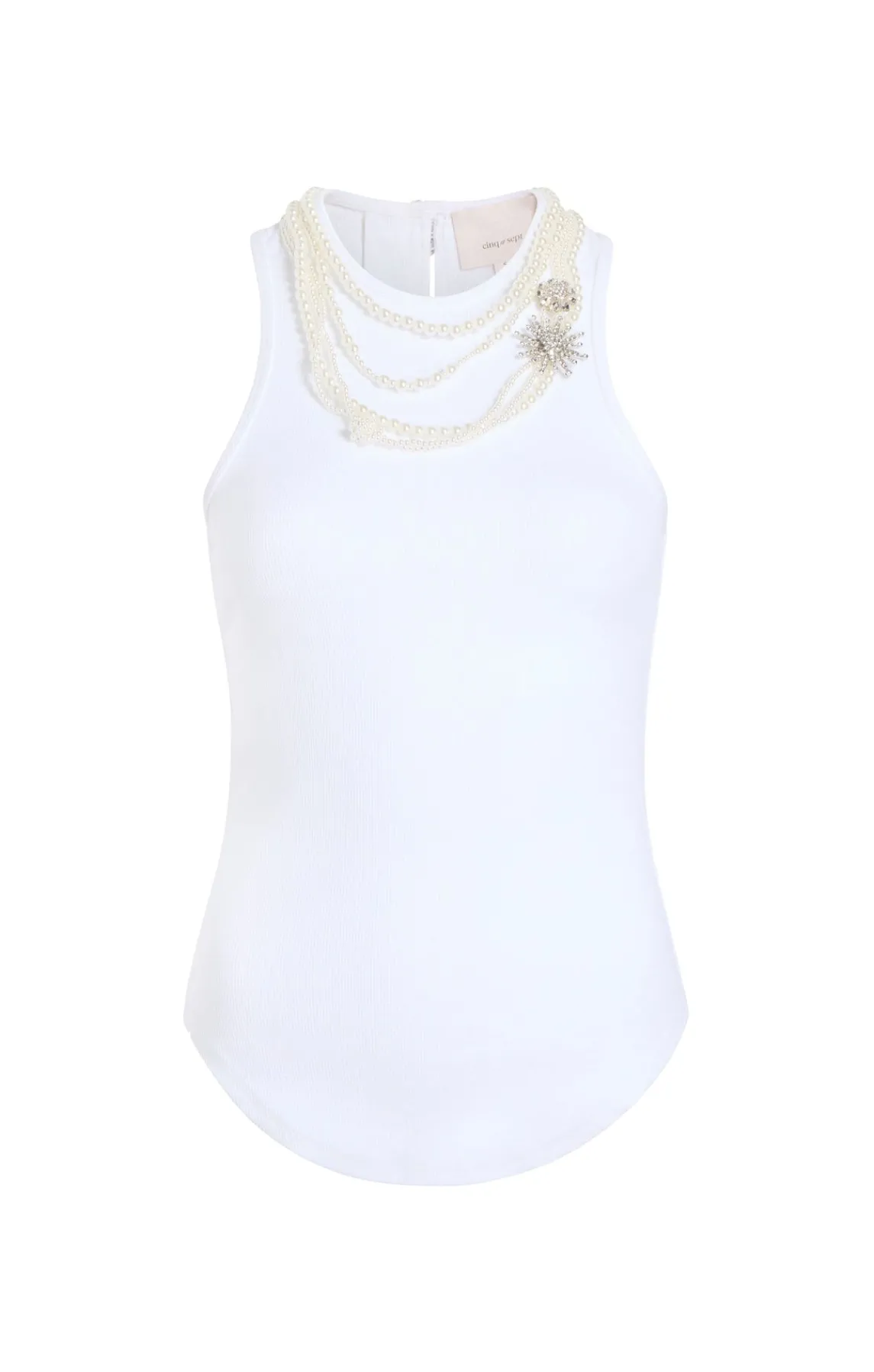 Cinq à Sept Pearl Chain Embellished Lizzie Tank<Women Tank Tops & Camisoles