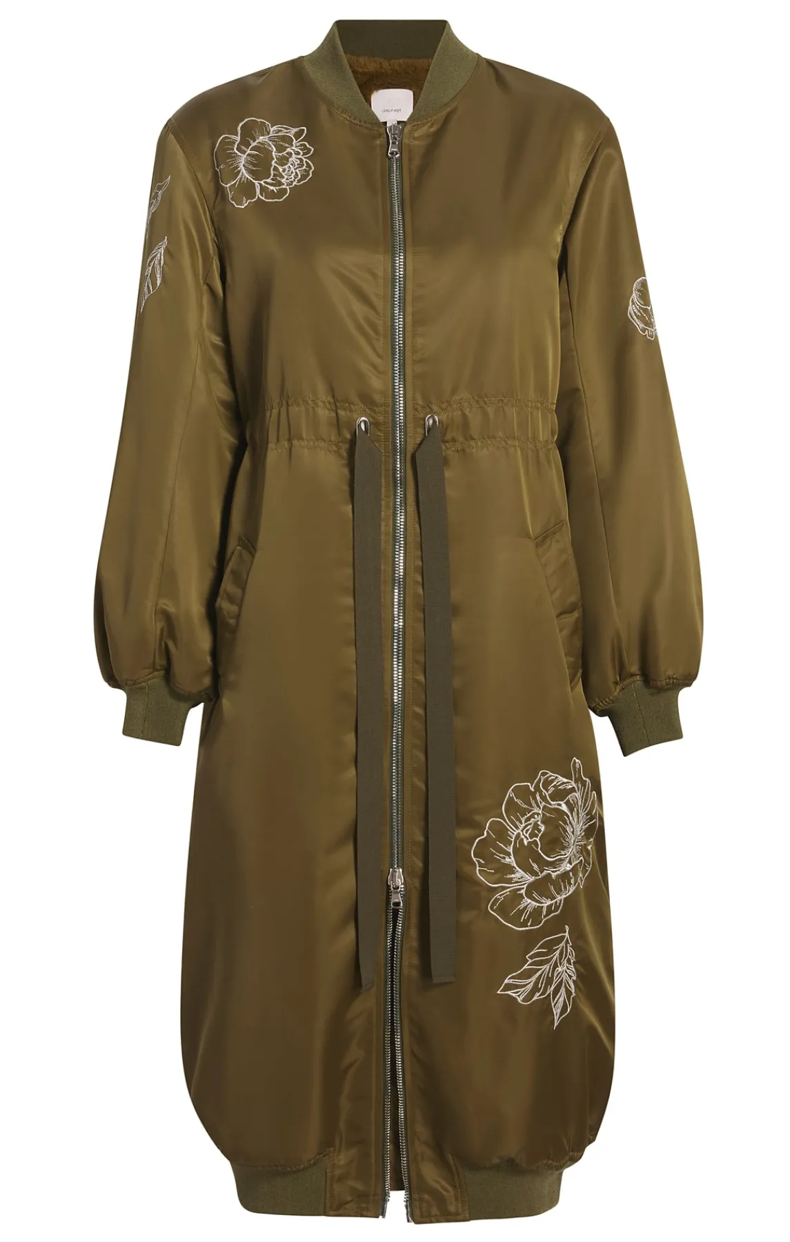 Cinq à Sept Peony Embroidered Long Pauline Coat<Women Jackets | Outerwear