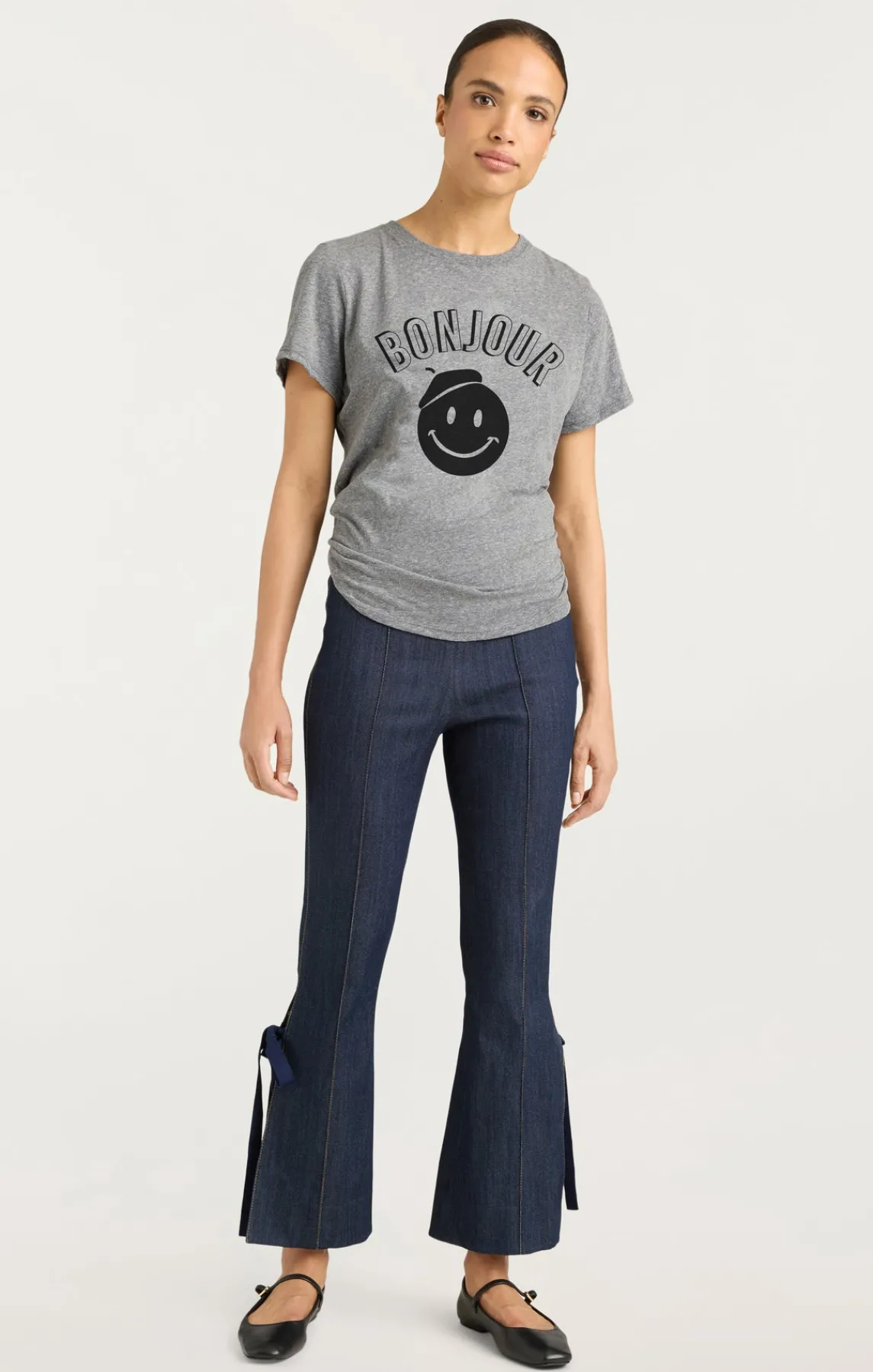 Cinq à Sept Pop Up Bonjour Shrunken Tee<Women Tees & Pullovers