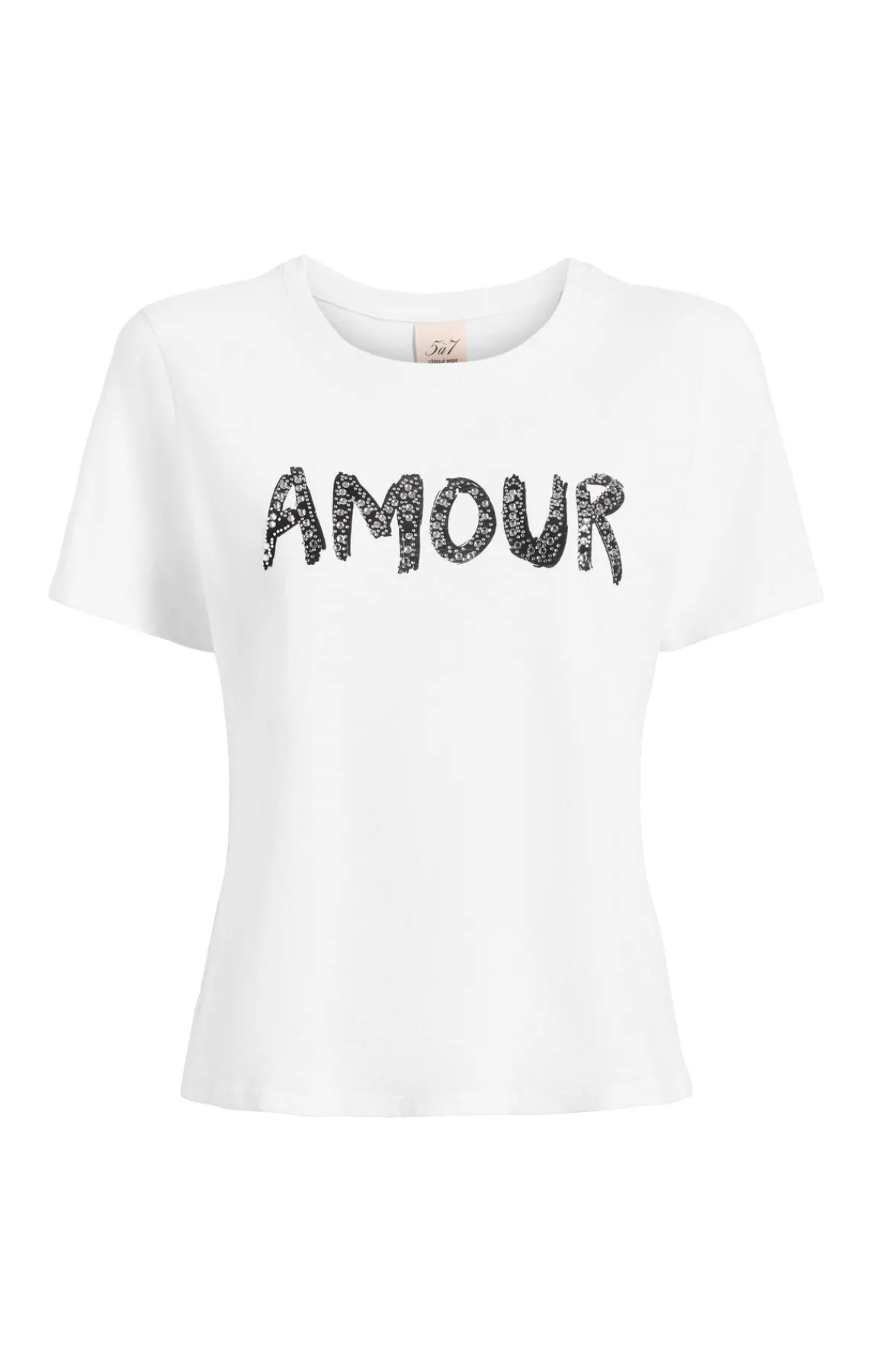 Cinq à Sept Rhinestone Amour Shrunken Tee<Women Tees & Pullovers