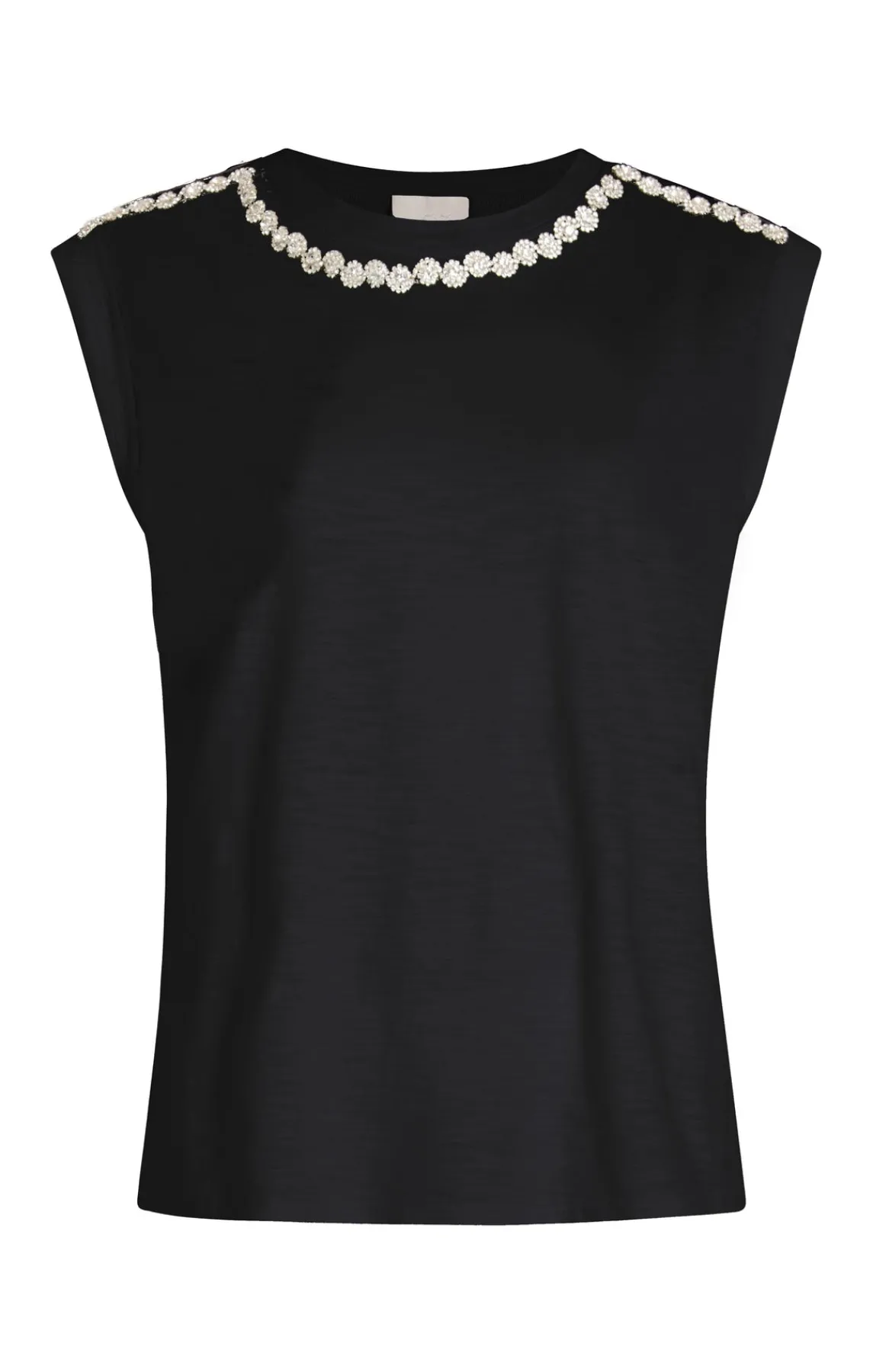 Cinq à Sept Rhinestone Border Bella Tee<Women Tees & Pullovers