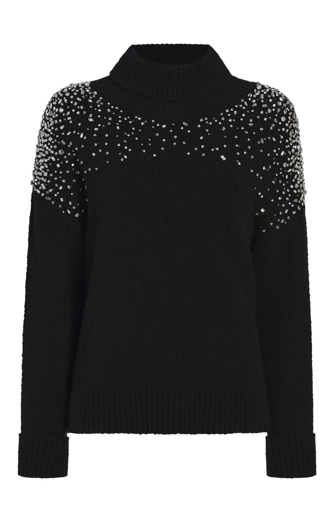 Cinq à Sept Rhinestone Crackle Embellished Alani Turtleneck<Women Long Sleeve Tops | Sweaters & Knits