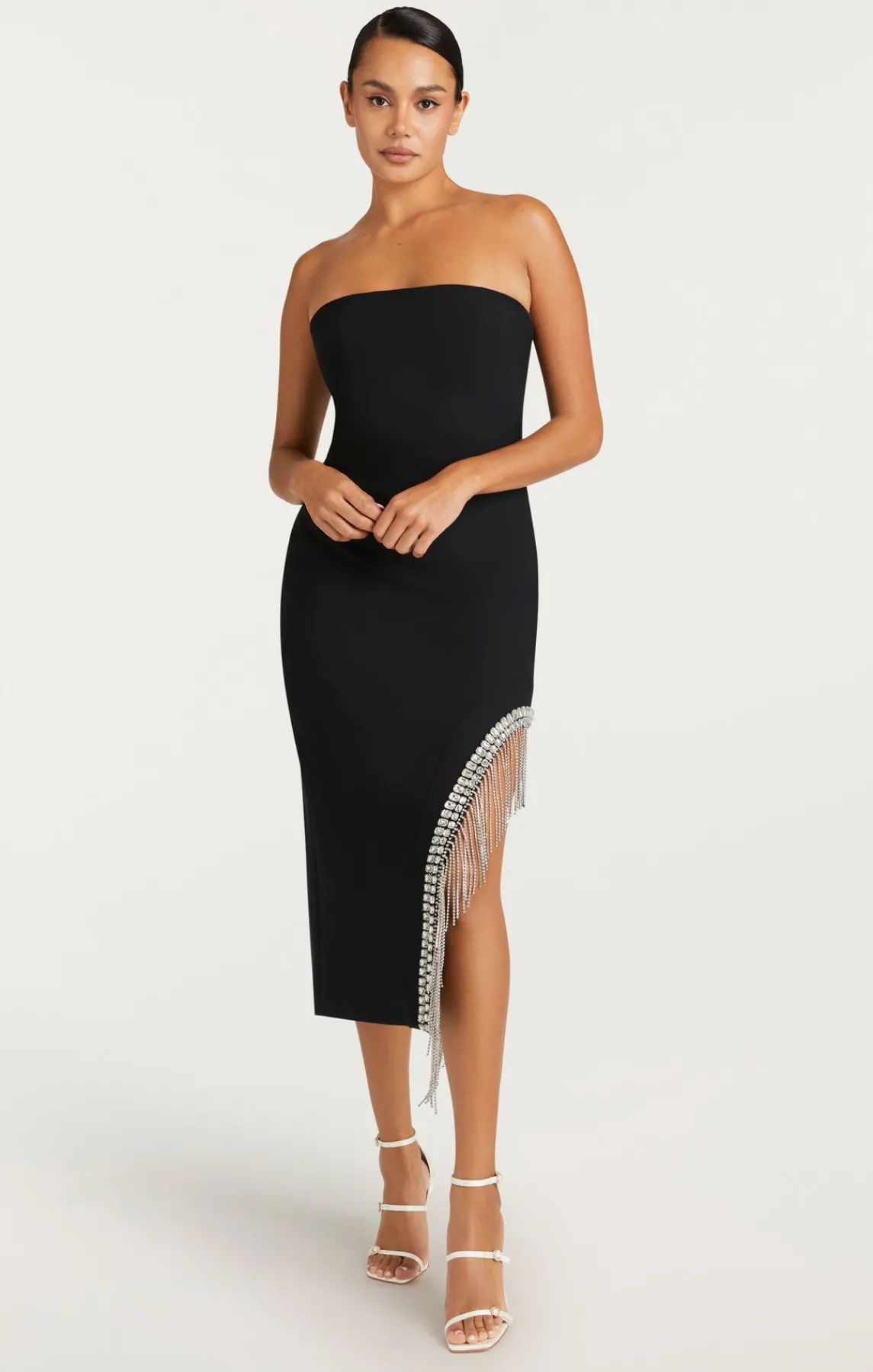 Cinq à Sept Rhinestone Fringe Sammy Dress<Women Midi | Cocktail & Evening