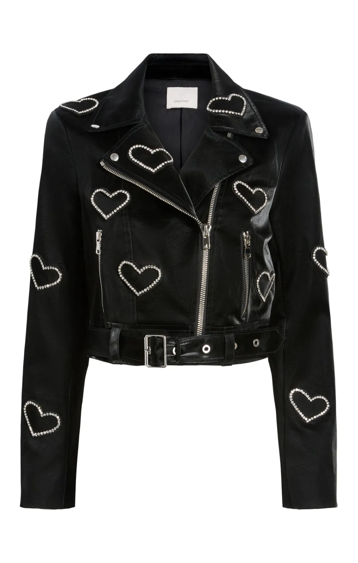 Cinq à Sept Rhinestone Hearts Zoe Jacket<Women Jackets