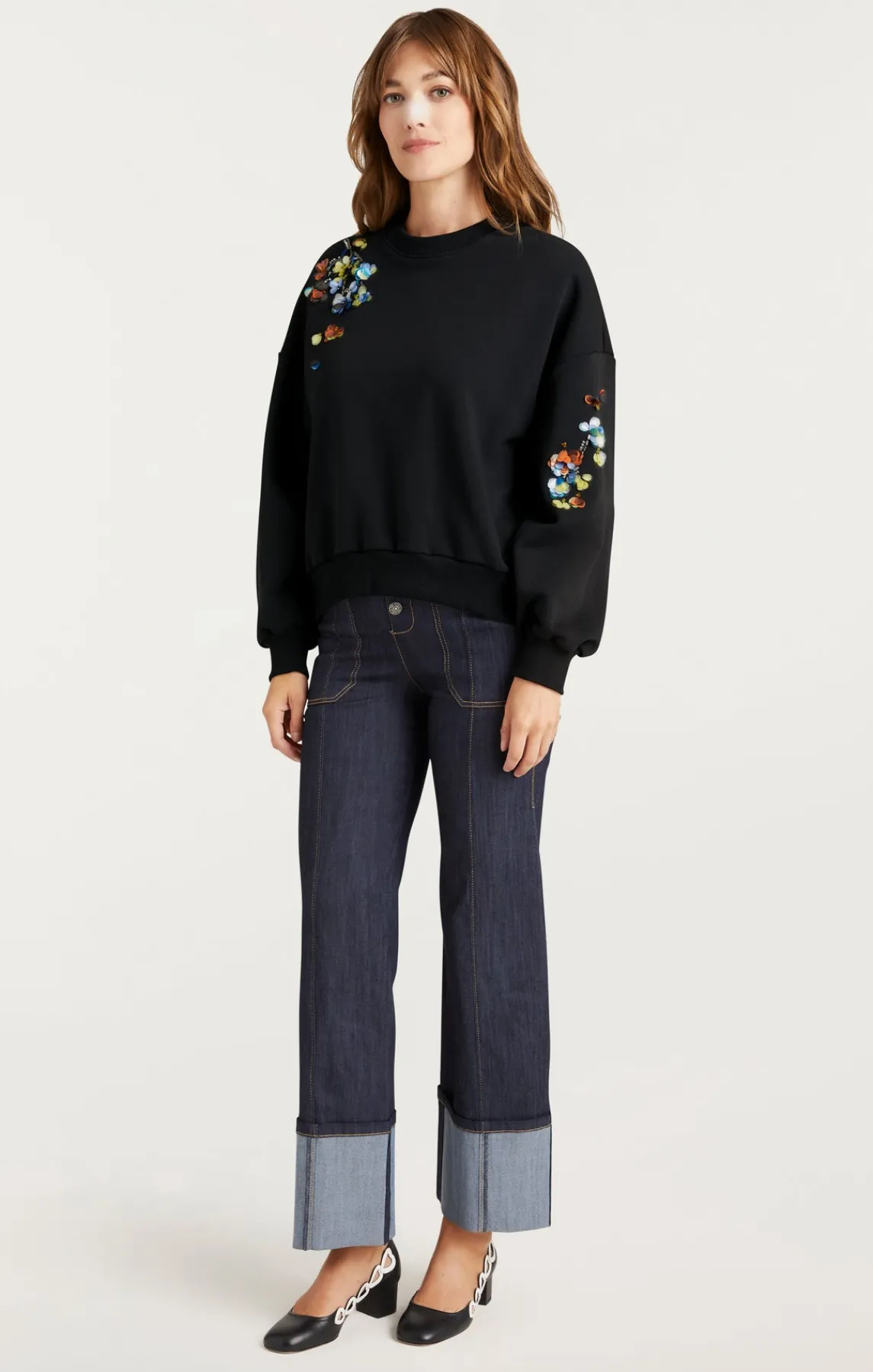 Cinq à Sept Sequin Flower Embellished Brandy Pullover<Women Tees & Pullovers | Sweaters & Knits