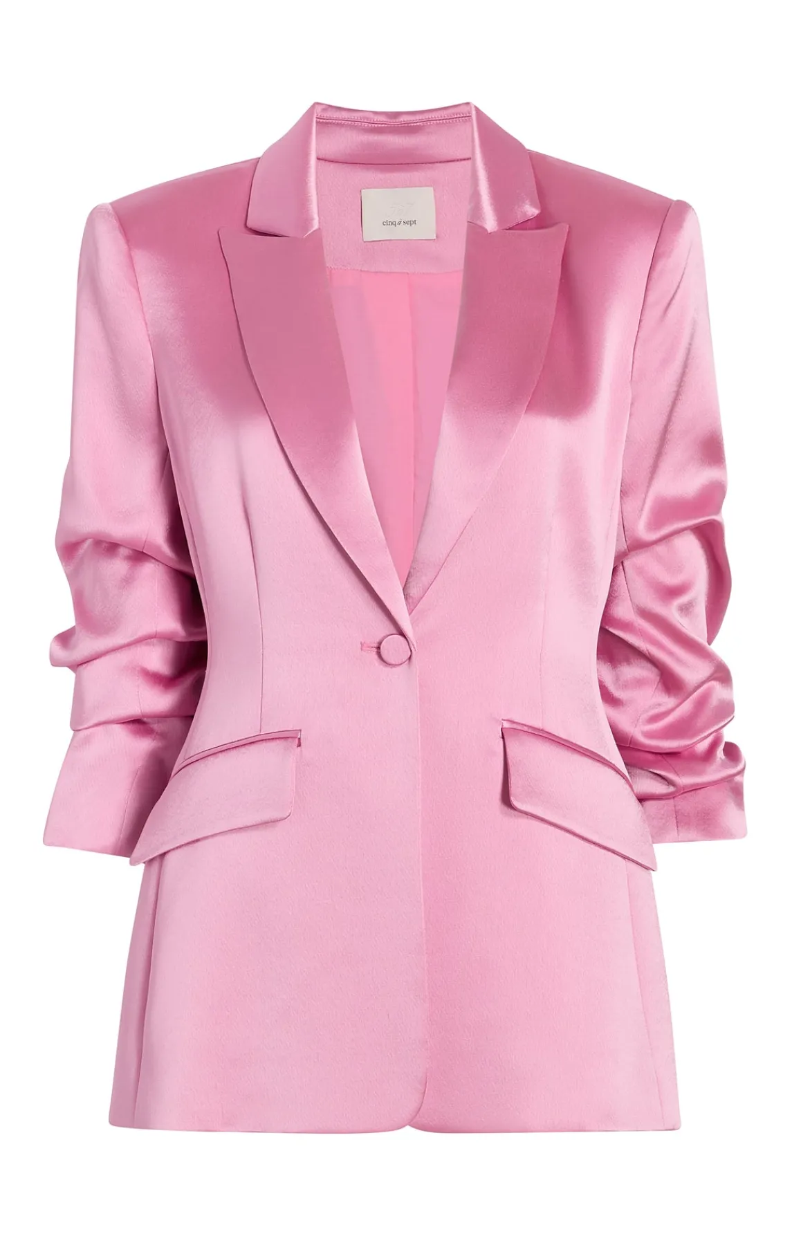 Cinq à Sept Smooth Satin Scrunched Cheyenne Blazer<Women Jackets