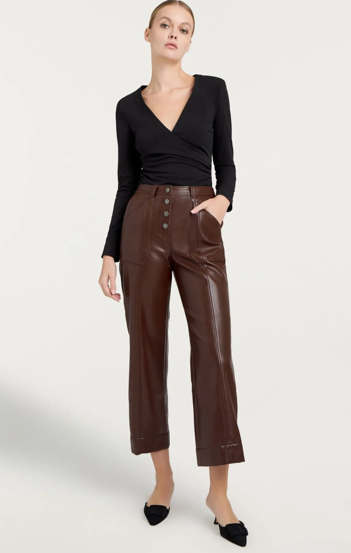 Cinq à Sept Vegan Leather Benji Pant<Women Pants