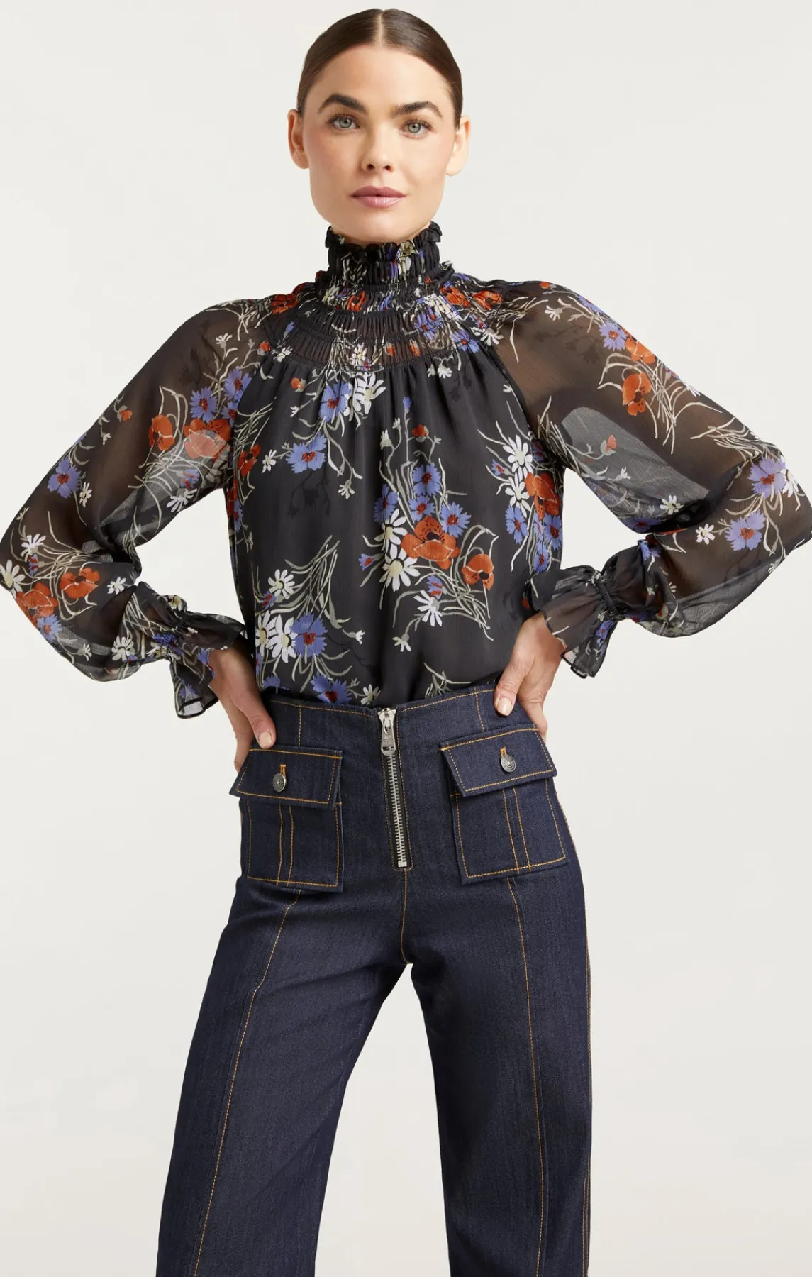 Cinq à Sept Wild Poppy Avalyn Top<Women Long Sleeve Tops