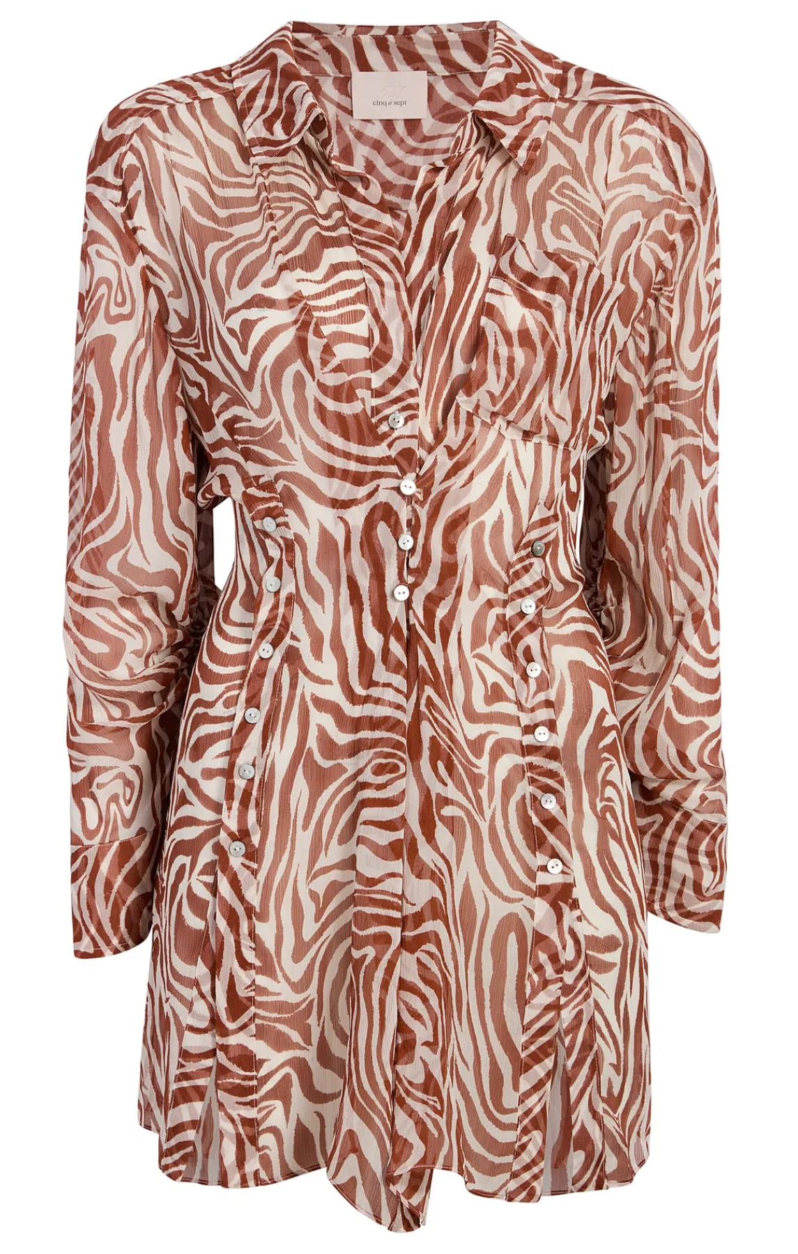 Cinq à Sept Woodblock Zebra Short Alisha Cover up<Women Mini